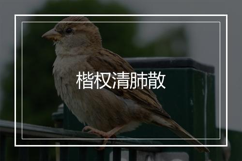 楷权清肺散