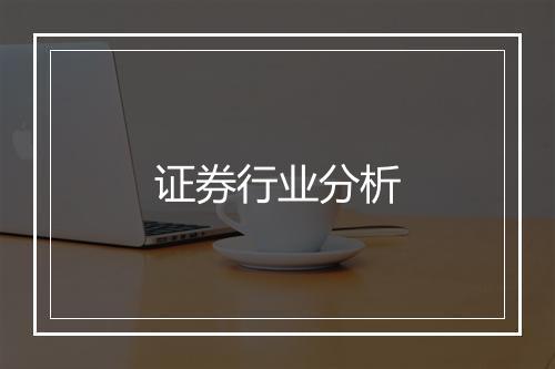 证券行业分析