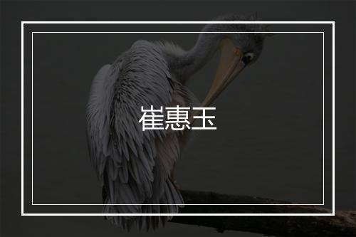 崔惠玉