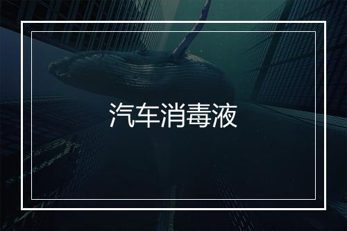 汽车消毒液