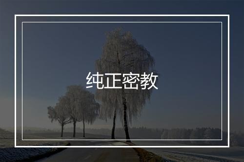 纯正密教