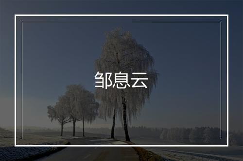 邹息云