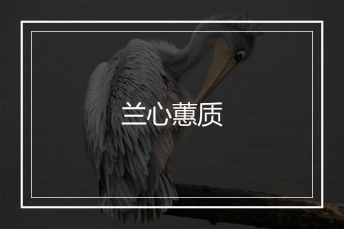 兰心蕙质