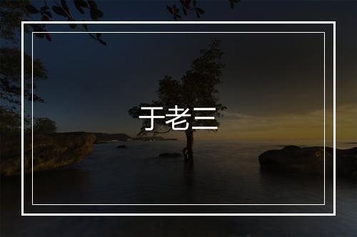 于老三