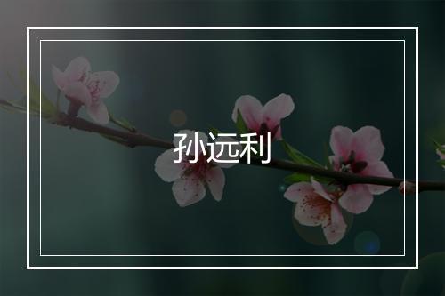 孙远利