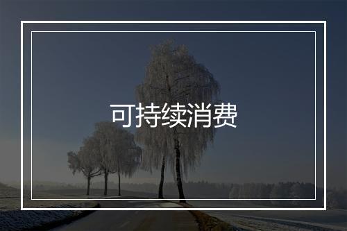 可持续消费