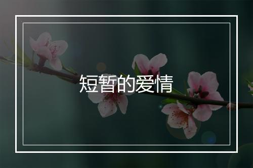 短暂的爱情