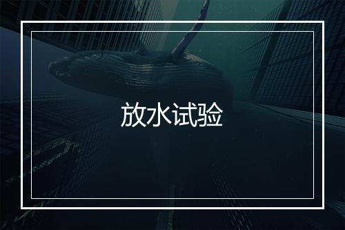 放水试验