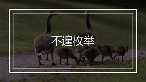 不遑枚举