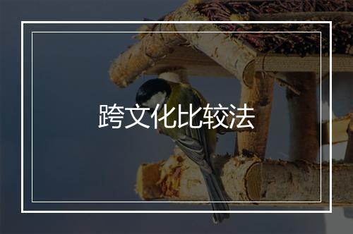 跨文化比较法