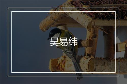 吴易纬