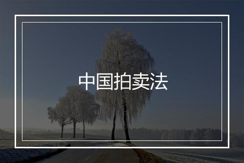 中国拍卖法