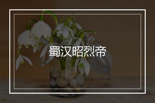 蜀汉昭烈帝