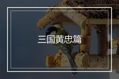 三国黄忠篇