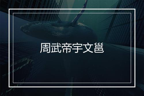 周武帝宇文邕