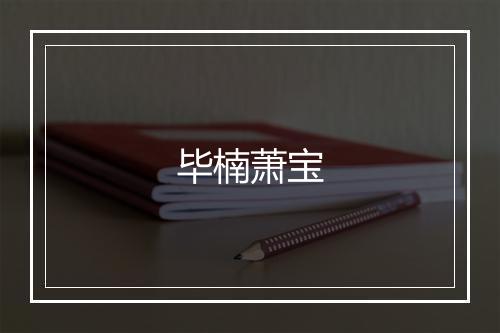 毕楠萧宝