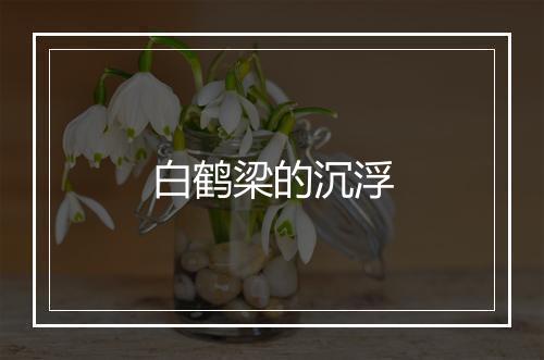 白鹤梁的沉浮