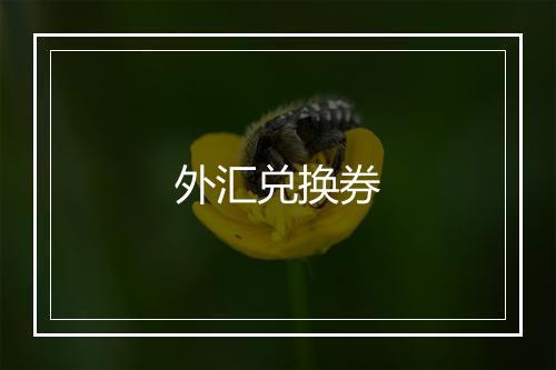 外汇兑换券