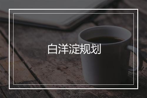 白洋淀规划