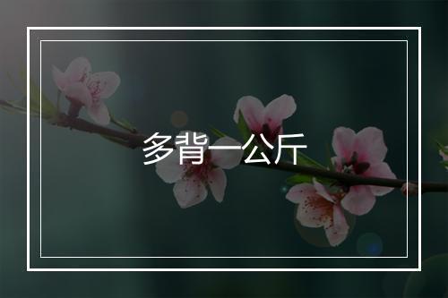 多背一公斤