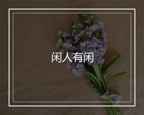 闲人有闲