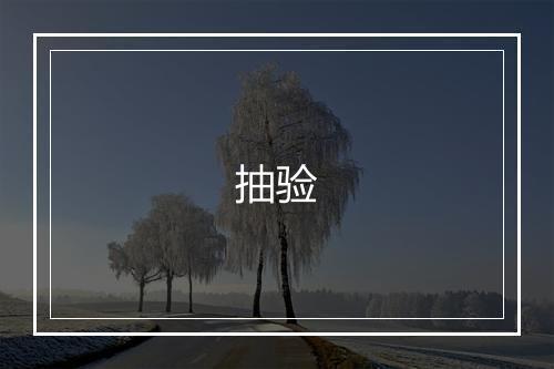 抽验