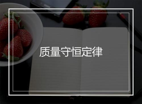 质量守恒定律