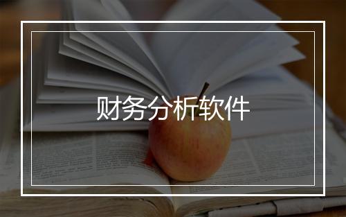 财务分析软件