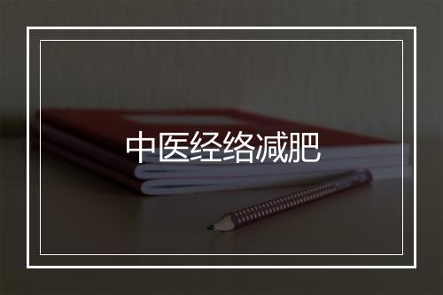 中医经络减肥