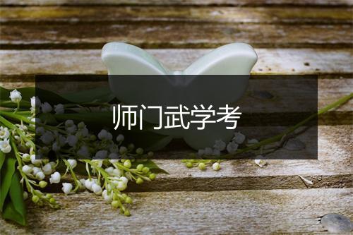 师门武学考