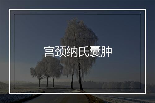 宫颈纳氏囊肿